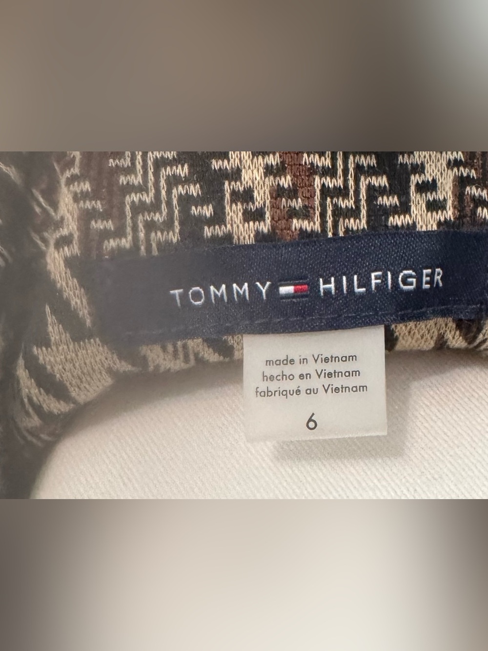 Tommy Hilfiger Plaid Houndstooth Blazer w Faux Leather Pocket Trim Size:6 NWOT - Picture 9 of 16